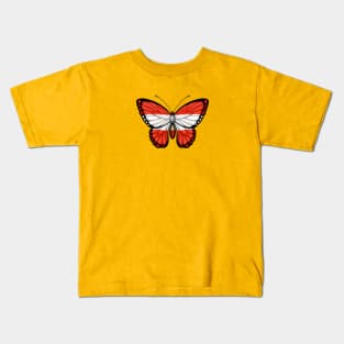 Austrian Flag Butterfly Kids T-Shirt